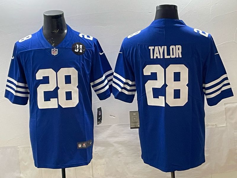 Men 2025 Indianapolis Colts #28 Taylor blue  Nike Limited NFL Jersey 03
